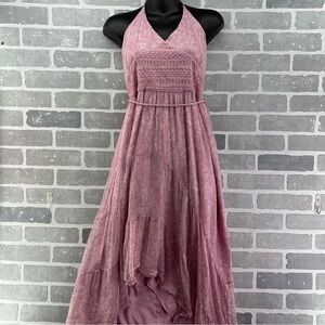 knee length dresses for ladies Lula Pink Floral Midi Dress main image 1
